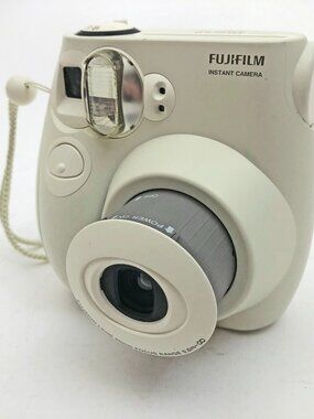 Instax Mini 7S Instant Camera Fujifilm Off White w/Closeup Lens